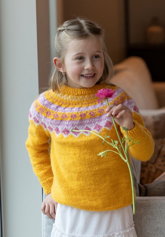 Fjellbris genser barn gul