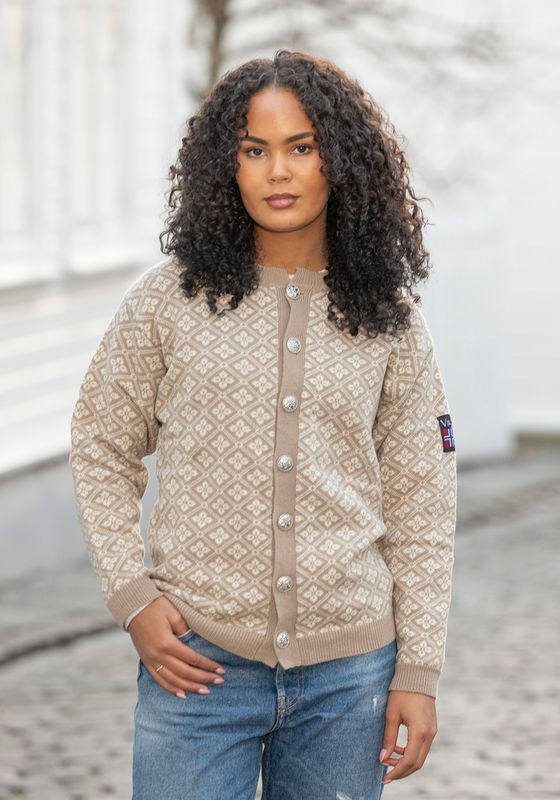 Elida kofte Beige/hvit