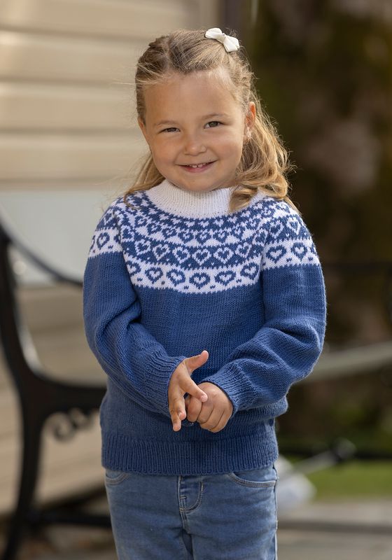 Hjerte genser himmelblå