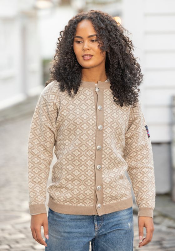 Elida kofte Beige/hvit