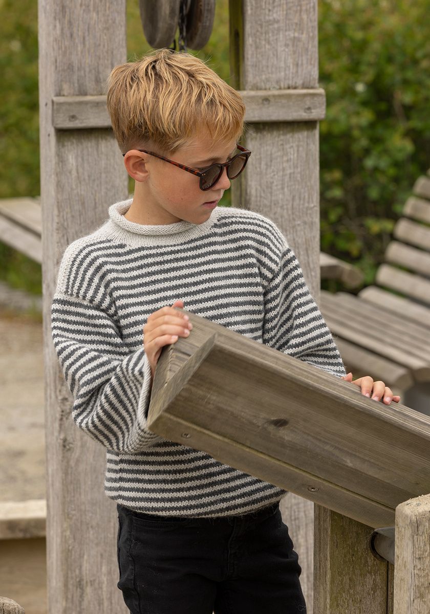 Rille genser perlegrå