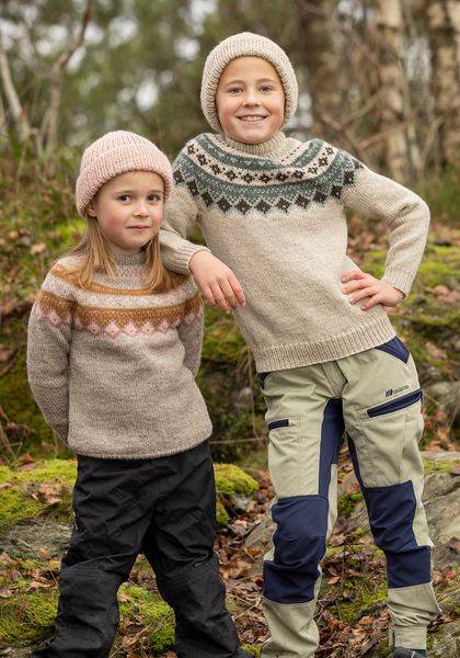 Hovedbilde Fjellbris genser barn perlegrå