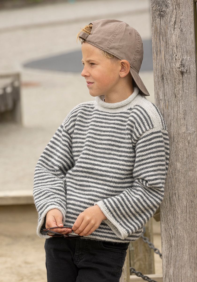 Rille genser perlegrå